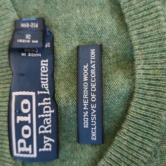 Polo Ralph Lauren | Vintage Logo Merino Wool Green Sweater Men's L - Picture 3 of 7